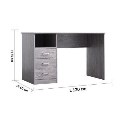 Mercury Office Desk - Grey - With 2-Year Warranty