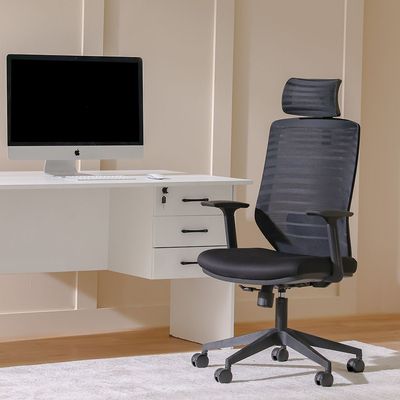 Tecno High Back Office Chair-Black