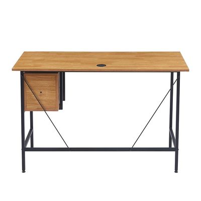 Herald Study Desk with 2 Drawers - Light Oak/Black - With 2-Year Warranty