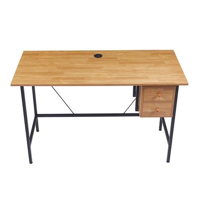 Herald Study Desk with 2 Drawers - Light Oak/Black - With 2-Year Warranty