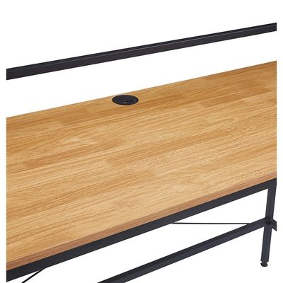 Herald Study Desk - Light Oak/Black - With 2-Year Warranty