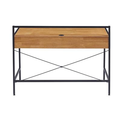 Herald Study Desk - Light Oak/Black - With 2-Year Warranty