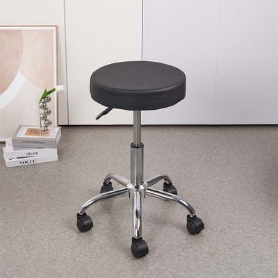 Herald Adjustable Office Stool - Black/ Chrome - With 2-Year Warranty