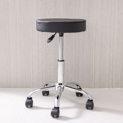 Herald Adjustable Office Stool - Black/ Chrome - With 2-Year Warranty