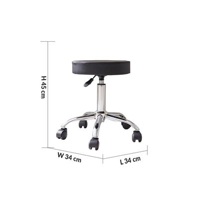 Herald Adjustable Office Stool - Black/ Chrome - With 2-Year Warranty