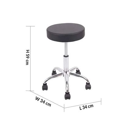 Herald Adjustable Office Stool - Black/ Chrome - With 2-Year Warranty