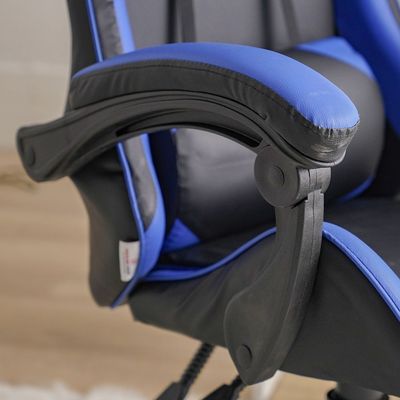 Lisbon High Back Gaming Chair - Black/Blue - With 2-Year Warranty