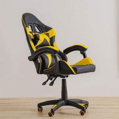 Lisbon High Back Gaming Chair - Black/Yellow - With 2-Year Warranty