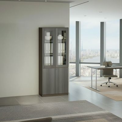 Eupen 4-Door Book Case - Grey - With 5-Year Warranty