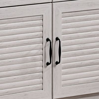 Zenith 2Door Glass Book Case-White Oak+Cement