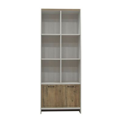 Swann 2Door Book Case W/Open Shelves-Summer Oak+Pearl White