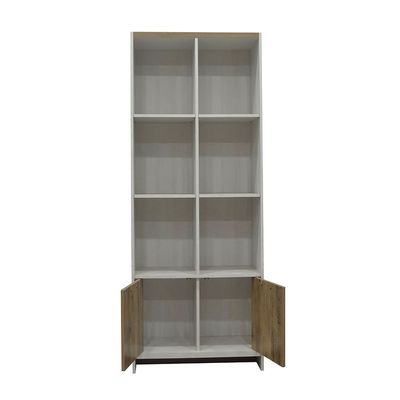 Swann 2Door Book Case W/Open Shelves-Summer Oak+Pearl White