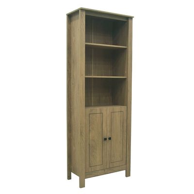 Athens 2Door Book Case W/Open Shelves-Light Oak