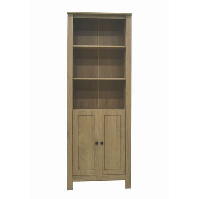 Athens 2Door Book Case W/Open Shelves-Light Oak