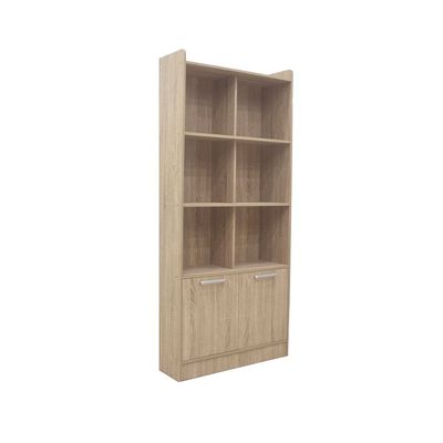 Supreme 2Door Book Case W/Open Shelves-French Sonoma Oak