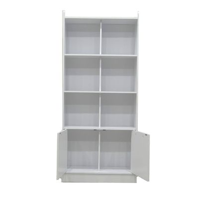 Supreme 2-Door Bookcase with Open Shelves - White - With 2-Year Warranty