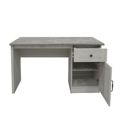 Zenith 1Door & 1Drawer Study Desk-White Oak+Cement