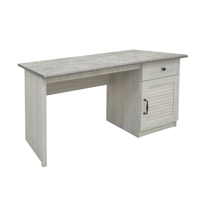 Zenith 1Door & 1Drawer Study Desk-White Oak+Cement