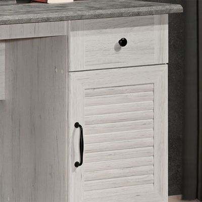 Zenith 1Door & 1Drawer Study Desk-White Oak+Cement