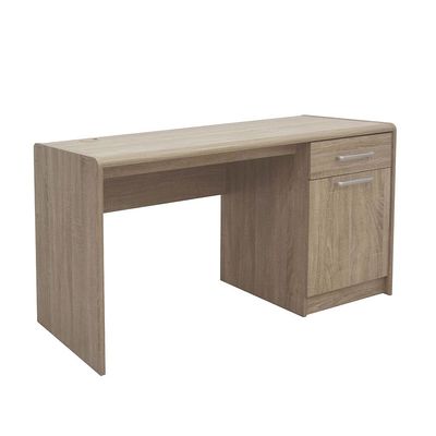 Supreme 1-Door & 1-Drawer Study Desk - French Sonoma Oak - With 2-Year Warranty