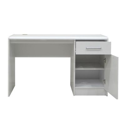 Supreme 1-Door & 1-Drawer Study Desk - White - With 2-Year Warranty