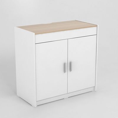 Ovela 2 Door Study desk w/ Pull-out top table  - White/Oak