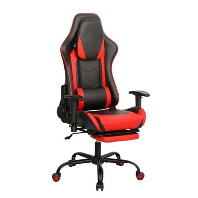 Belanda Gaming Chair W/ Footrest - Black/Red