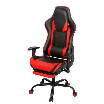 Belanda Gaming Chair W/ Footrest - Black/Red