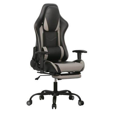 Belanda Gaming Chair W/ Footrest - Black/Grey