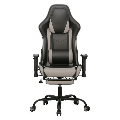 Belanda Gaming Chair W/ Footrest - Black/Grey