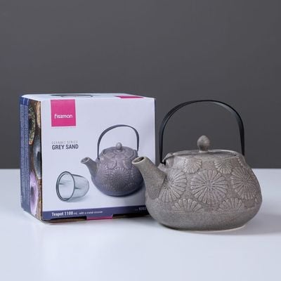 Moods Ceramic Teapot 1100 Ml - Grey Sand - 9393