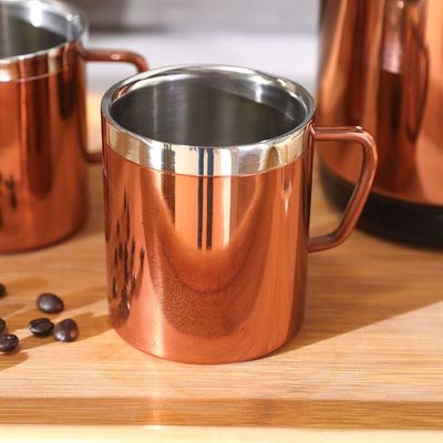 Celina 3Pc Coffee/Tea Set Kettle-1000Ml,Mugs-2X300Ml Copper