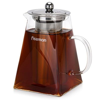 Fissman Tea Pot 950 Ml With Stainless Steel Filter (Borosilicate Glass)