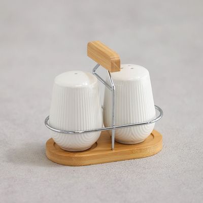 Princess 3-Piece Porcelain Salt & Pepper Set 10.5 x 6.5 x 9 Cm 