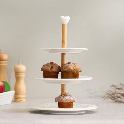 Princess 3-Tier Porcelain Cake Stand 25.5 x 25.5 x 32.5 Cm 