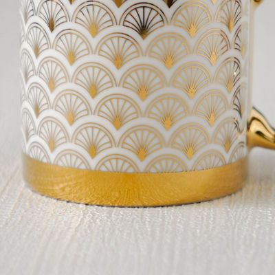 Danube Essential 2-Piece New Bone China Mug Set Gold 340ml