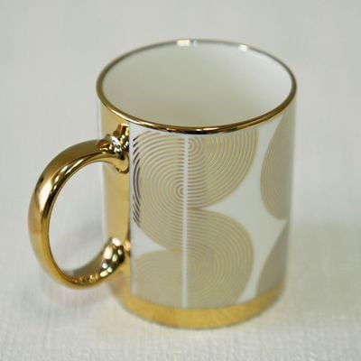 Danube Essential 2-Piece New Bone China Mug Set Gold 340ml 