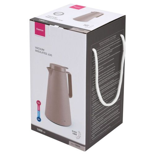 FISSMAN Vacuum insulated Flask 1000 ml MOCHA CREAM (Pink Glass liner)