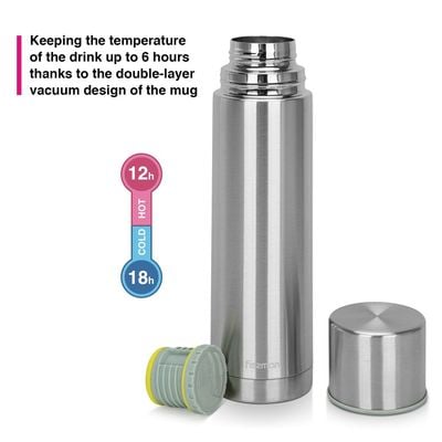 Fissman Double Wall Vacuum Flask - Stainless Steel - 1000 ml 