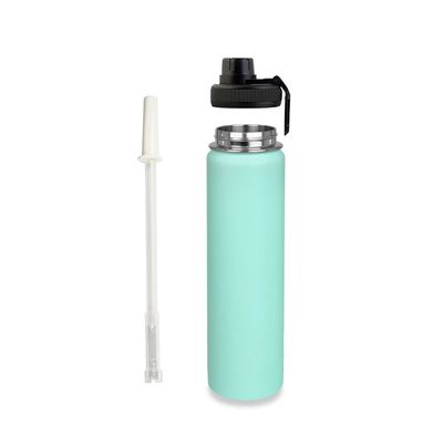 Luscious Double Wall Stainless Steel Vacuum Sports Bottle - Turquoise - 750 ml
