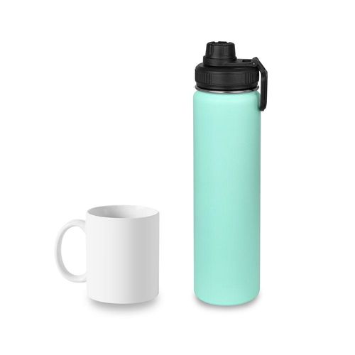 Luscious Double Wall Stainless Steel Vacuum Sports Bottle - Turquoise - 750 ml