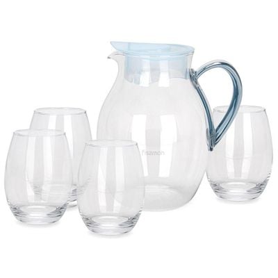 Fissman Borosilicate Glass Jug 1800 ML With 4 Glasses 400ml