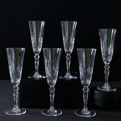 RCR Melodia 6-Piece Crystal Glass Flute Set -16CI