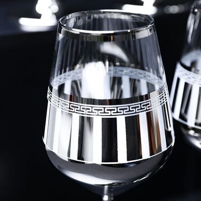 Allegra 6-Piece Premium Wine Glass Set Silver 350 ml