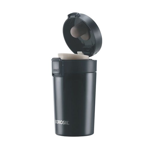 Borosil Vacuum Coffeemate Mug Black 300ml 