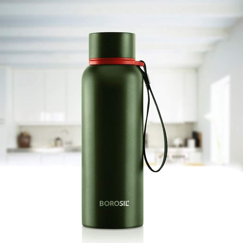 Borosil back to school happy sipper thermosteel store bottle 260ml green