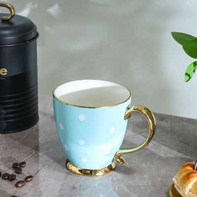 Danube Premium New Bone China Dotted Mug Teal 440Ml