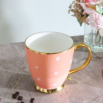 Danube Premium New Bone China Dotted Mug Peach 440Ml