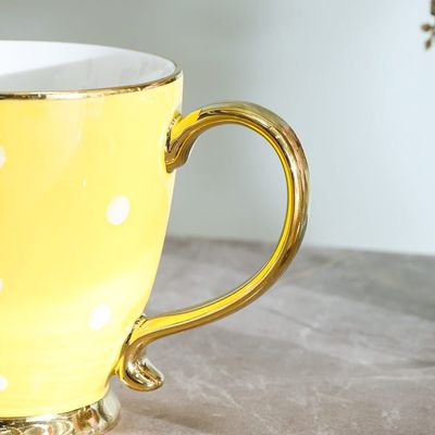 Danube Premium New Bone China Dotted Mug Yellow 440Ml