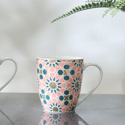 Danube Essential New Bone China Designed Mug Peach 360Ml